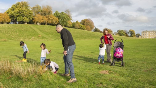 A family day out in the park at Petworth, West Sussex